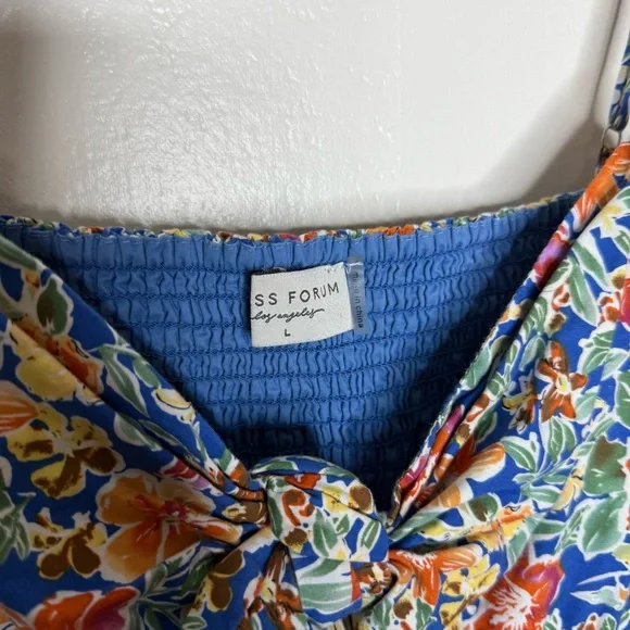 Dress Forum Floral Tie-Front Midi Dress Sz L